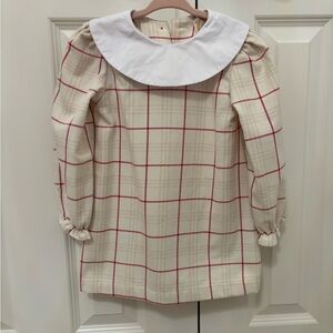 The Beaufort Bonnet Company Cream and Red Plaid Dress